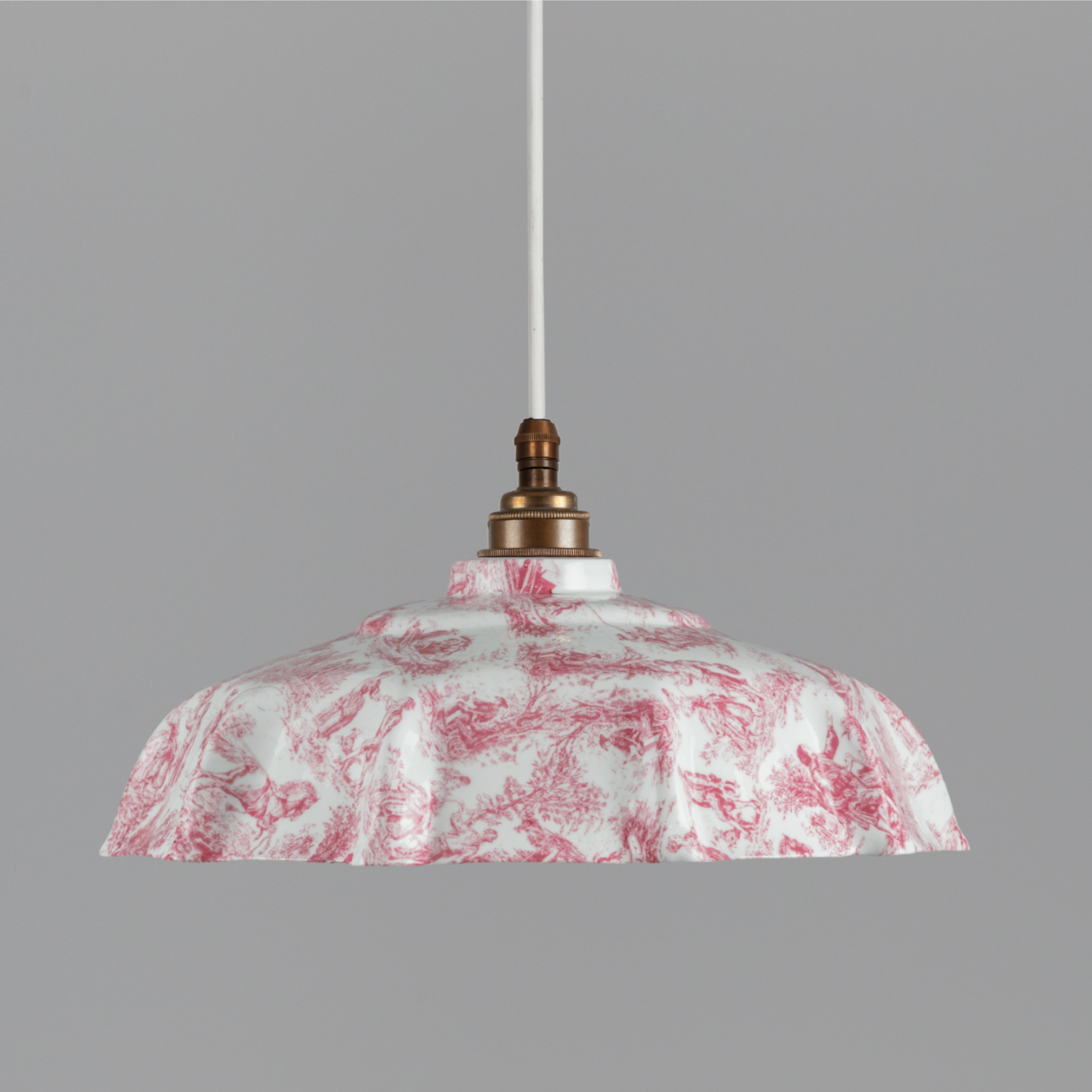 NEW Campbell Claret Toile du Jouy Pattern Pendant