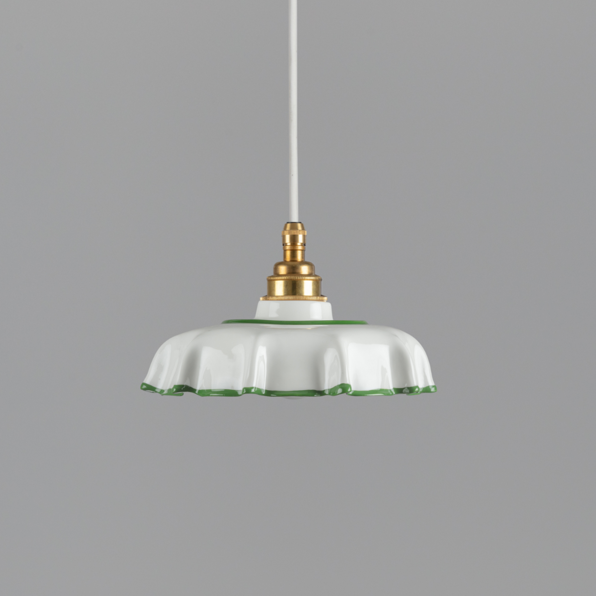 Campbell Hand-painted Pea Green Trim Pendant