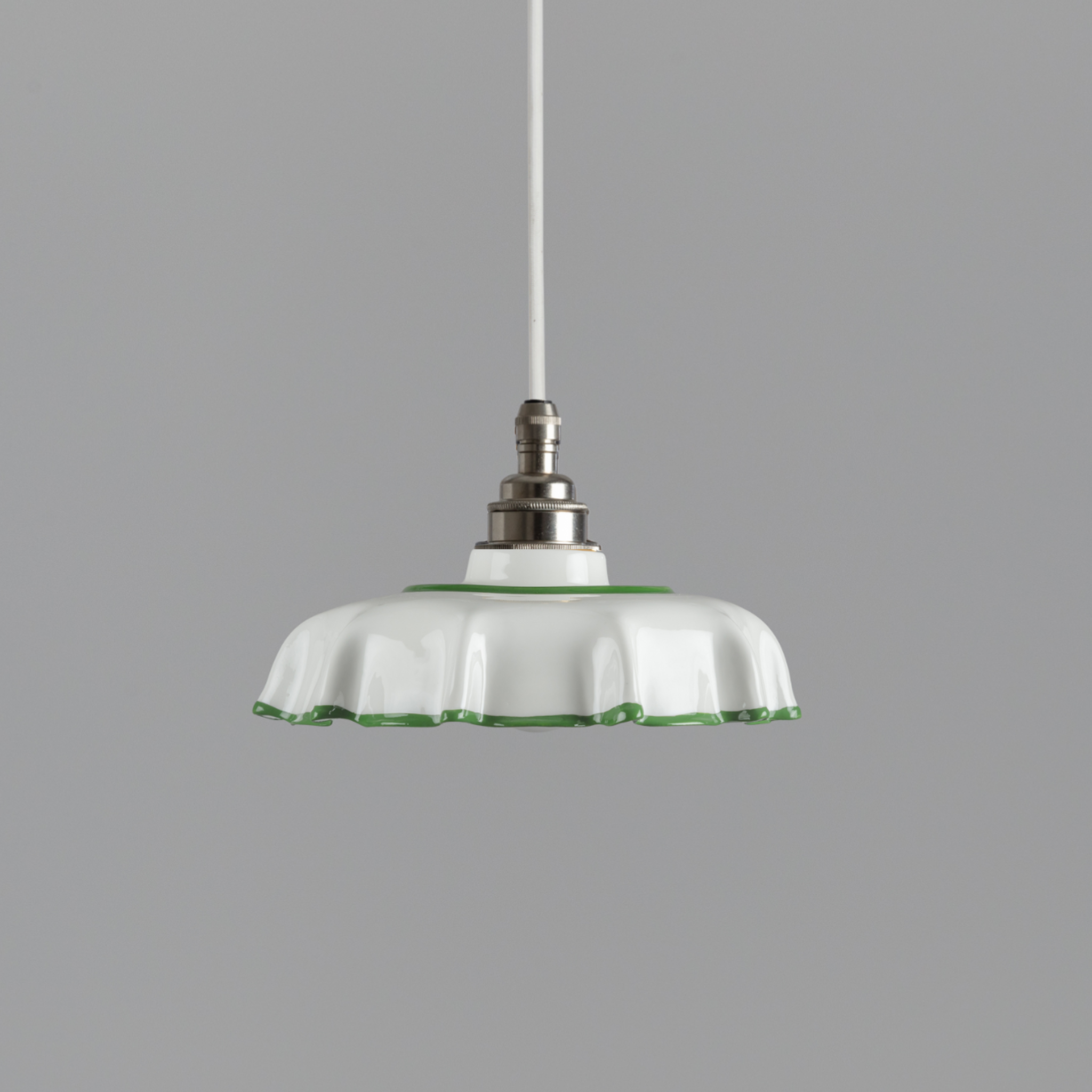 Campbell Hand-painted Pea Green Trim Pendant