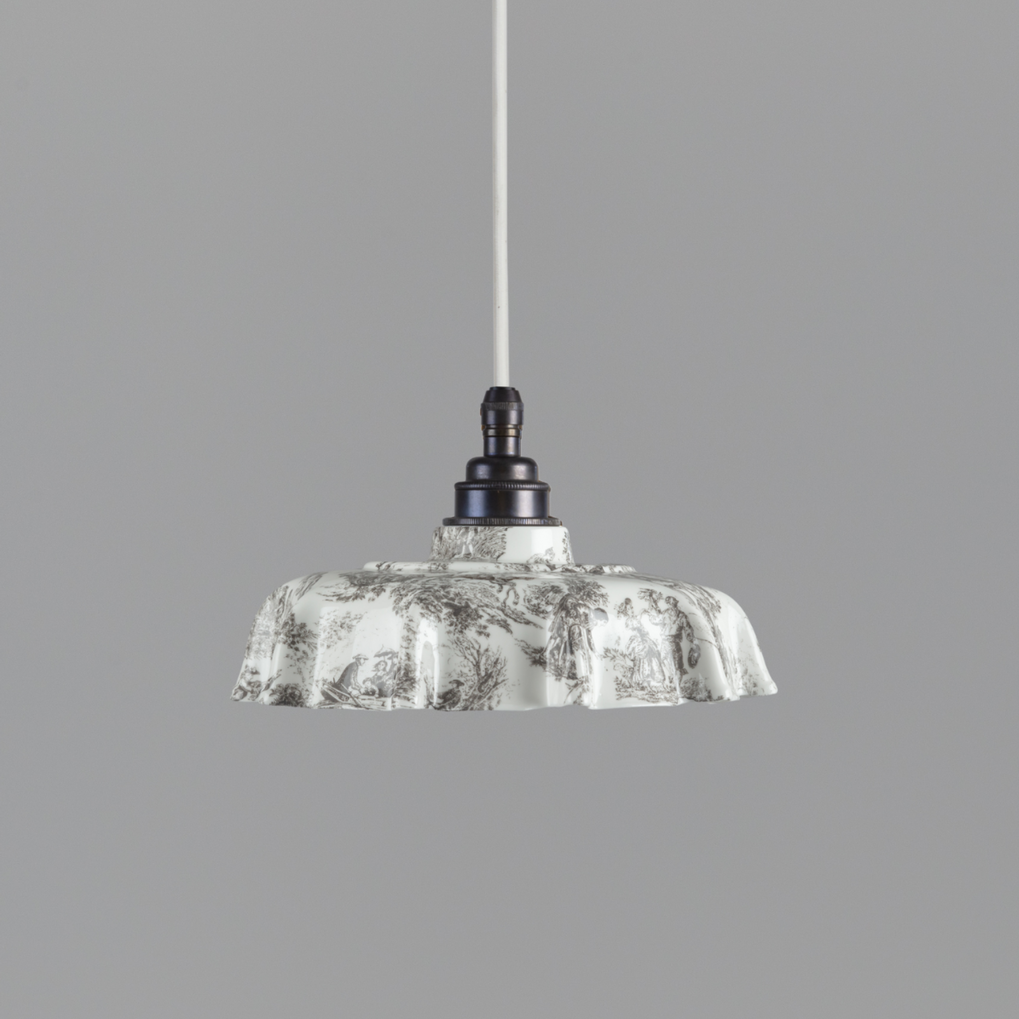 NEW Campbell Black Toile du Jouy Pattern Pendant