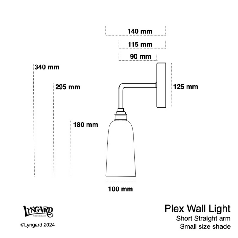 Plex Small Straight Arm Wall Light specifications